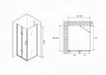 Душевой уголок ABBER Zart AG08080P-S101 80x100 стекло прозрачное/профиль хром
