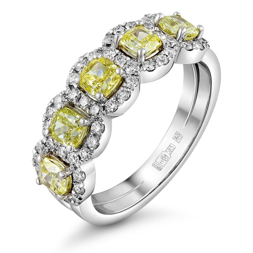 Кольцо с выращенными бриллиантами 1.576 ct