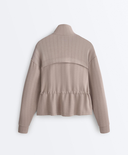 Oysho Мягкая куртка с регулируемой талией и высоким воротником, светло-серый