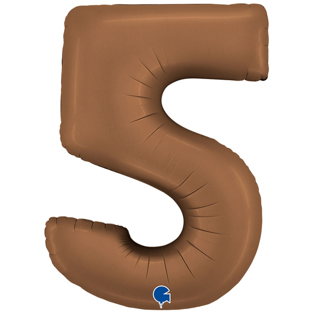 Шар фольгированный Цифра 5 101 см (Коричневый)