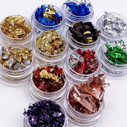 1546 Фольга поталь двусторонняя 14*14 см чёрная/золото