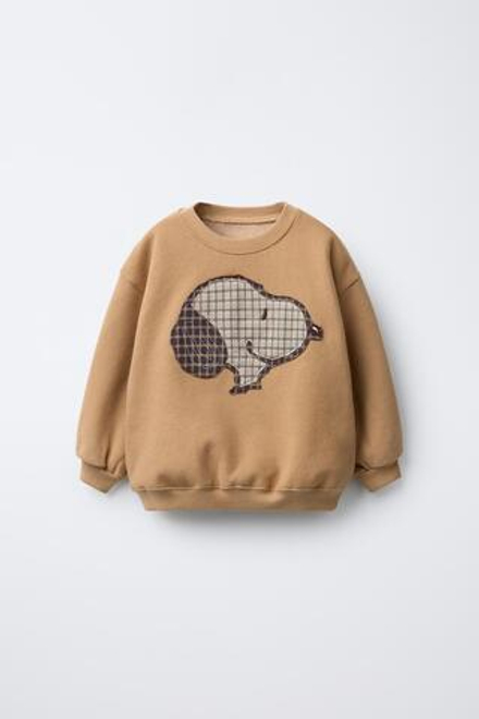 ZARA ТОЛСТОВКА С НАШИВКОЙ SNOOPY PEANUTS™, РЫЖЕВАТО-КОРИЧНЕВЫЙ |