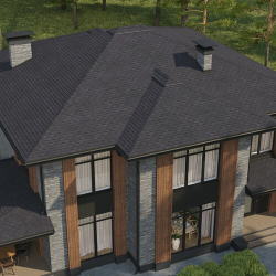 Черепица битумная гибкая Tegola BUSINESS UNICA PIEMONTE Nero 362