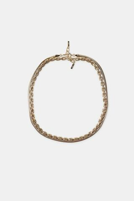 ZARA НАБОР ИЗ 2 ОЖЕРЕЛИЙ С ЦЕПОЧКОЙ И СЕТКОЙ, ЗОЛОТИСТЫЙ