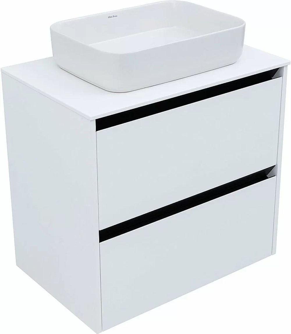 Тумба с раковиной Allen Brau Activity 70 1.34003.WM белая матовая/черный брашированный