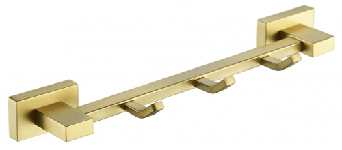 5014-S Вешалка для полотенца с 3-я крючками (Мат. Золото) ViEiR  (30/1шт)