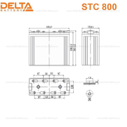 Аккумуляторная батарея Delta STC 800 (2V / 800Ah)