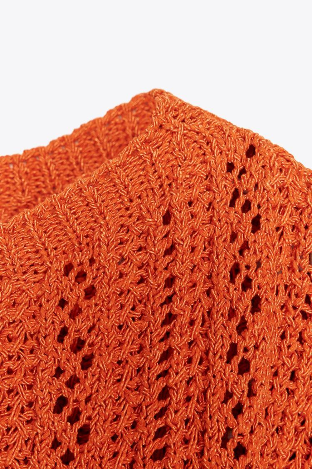 ZARA УКОРОЧЕННЫЙ ТРИКОТАЖНЫЙ ТОП, ОРАНЖЕВЫЙ