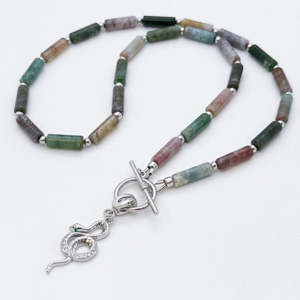 Набор для создания колье из "индийского агата" со змейкой