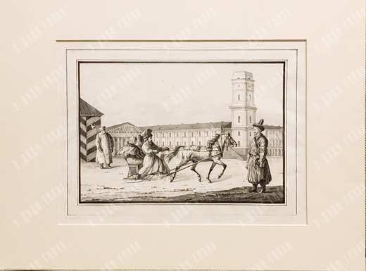 Александров П. А. (1798–1832) Извозчик и будочник. Литография А. Плюшара, Санкт-Петербург, 1825 г.