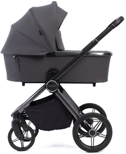 Детская коляска Peppy Monaco 3 в 1 с автокреслом First Antrazit (графитовый), рама серая