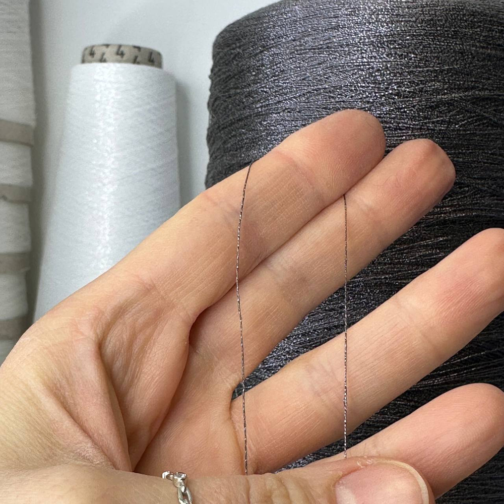 SOLO - Stock Italy; 63%хлопок, 37% люрекс; 1500м/100гр; графитовый блеск;