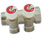 Коллектор UNI-FIT 1х1/2 н.р на 2 вых с вентилями