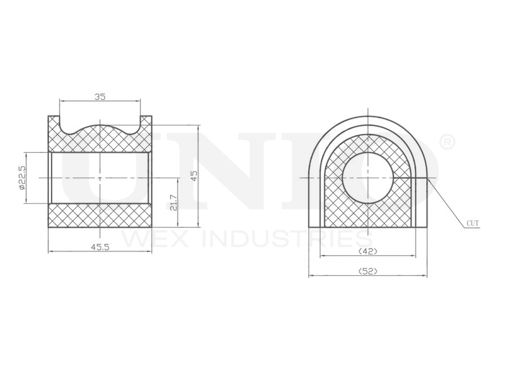 Втулка переднего стабилизатора UNIO RMP-10271