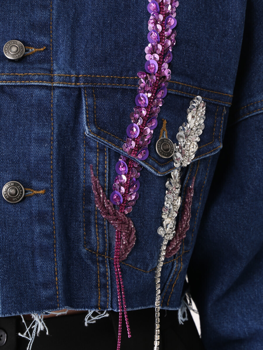 Жакет джинсовый dark blue crop LAVENDER, purple