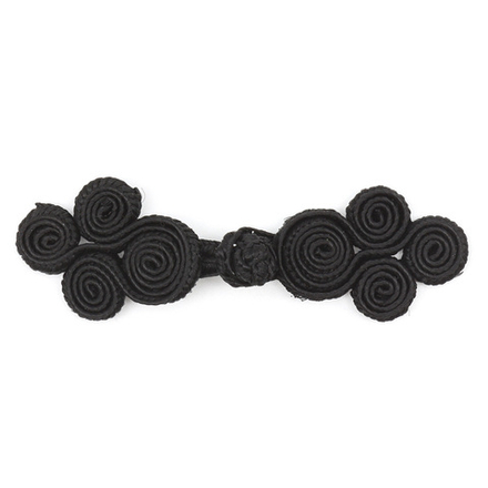 Сутажная застежка №1294, 68мм (черный) 0319-5009