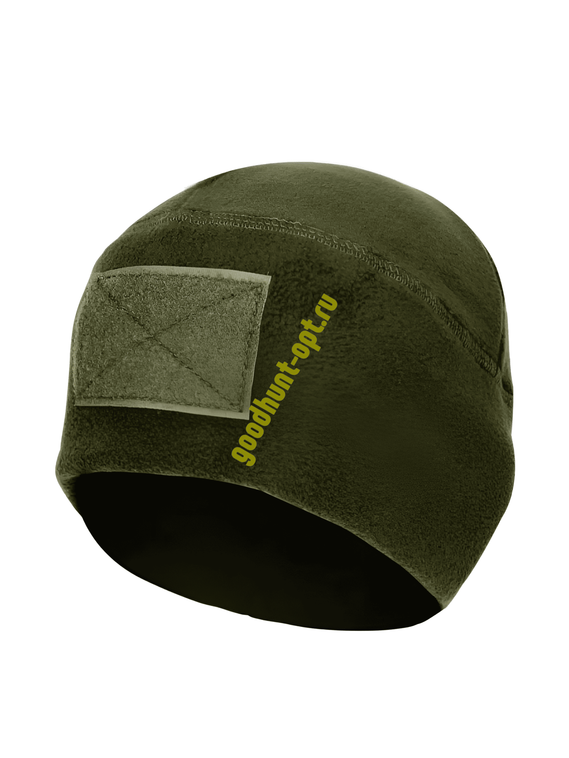 Тактическая военная флисовая шапка с липучкой Олива