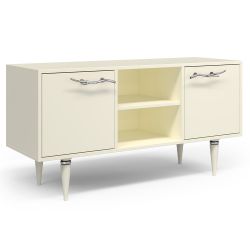 Тумба под ТВ Арт Колор matte 117см Классик Сильвер Кремовый белый матовый