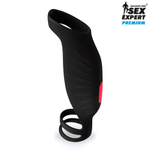 Черная насадка на пенис с вибрацией Sex Expert - 15,4 см. (Цвет: черный)