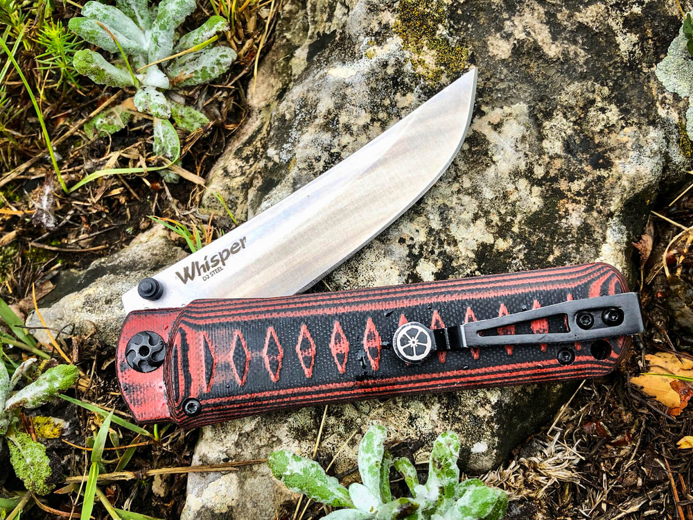 Складной нож Whisper D2 Black Titanium Red