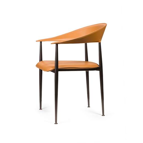 Стул с подлокотниками Rotti, кожа коричневый