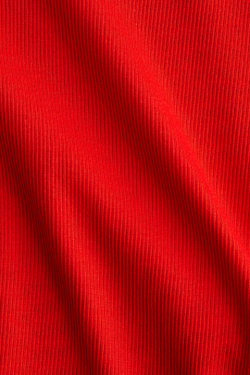 H&M Лонгслив в рубчик с рюшами, красный