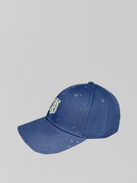 Кепка Burberry синяя с логотипом спереди