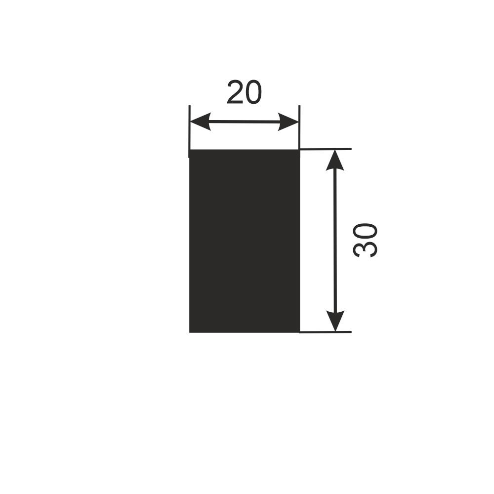Рейка Ecopolymer окрашенная, 30x20 мм