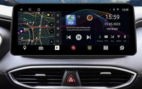 Магнитола для Hyundai Santa Fe 4 2018-2021 - Redpower 85410XLB монитор 12.3" QLED в стиле BMW, Android 14, Быстрейшая, CarPlay, 4G SIM-слот