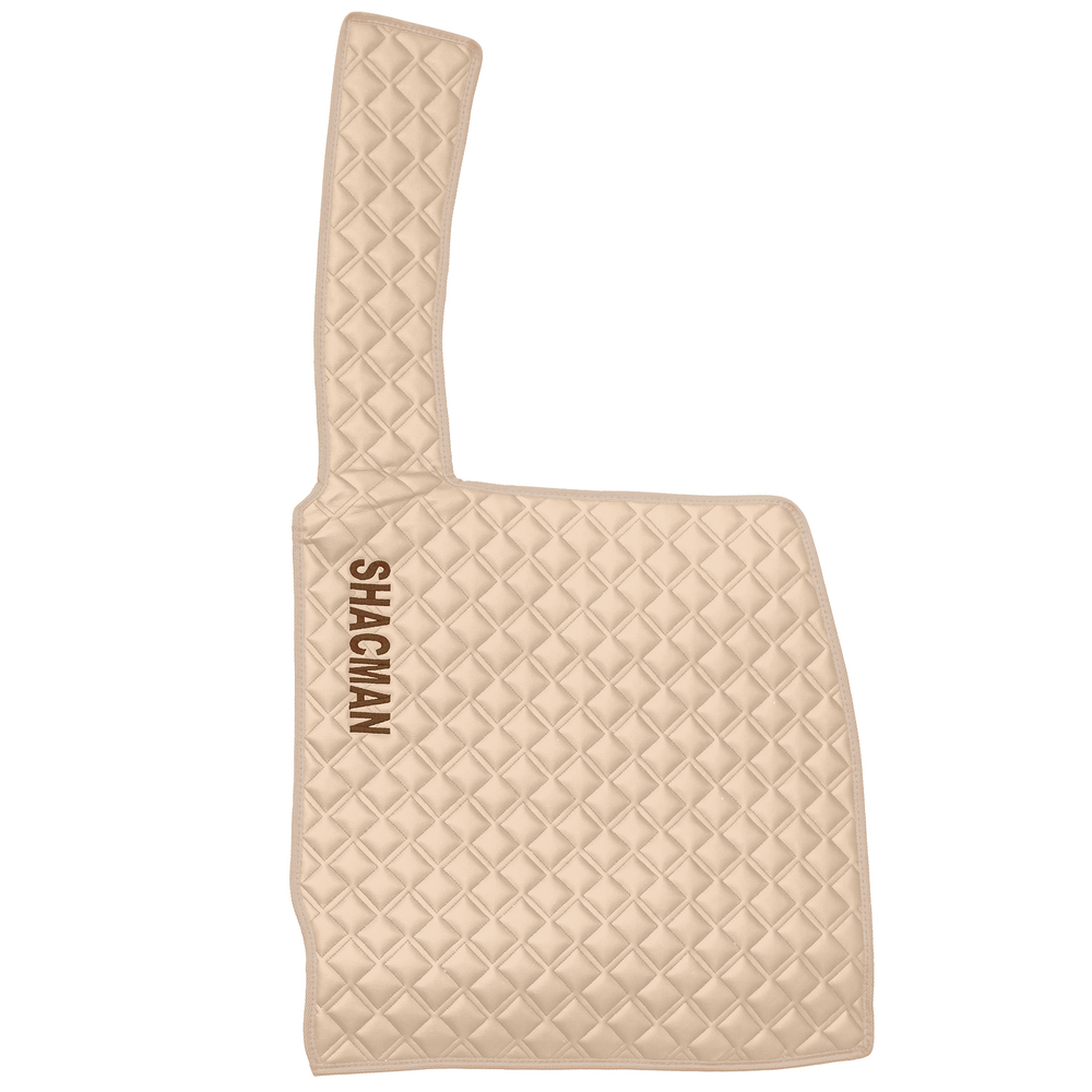 Ковры SHACMAN F3000 (экокожа, бежевый, бежевый кант, коричневая вышивка)