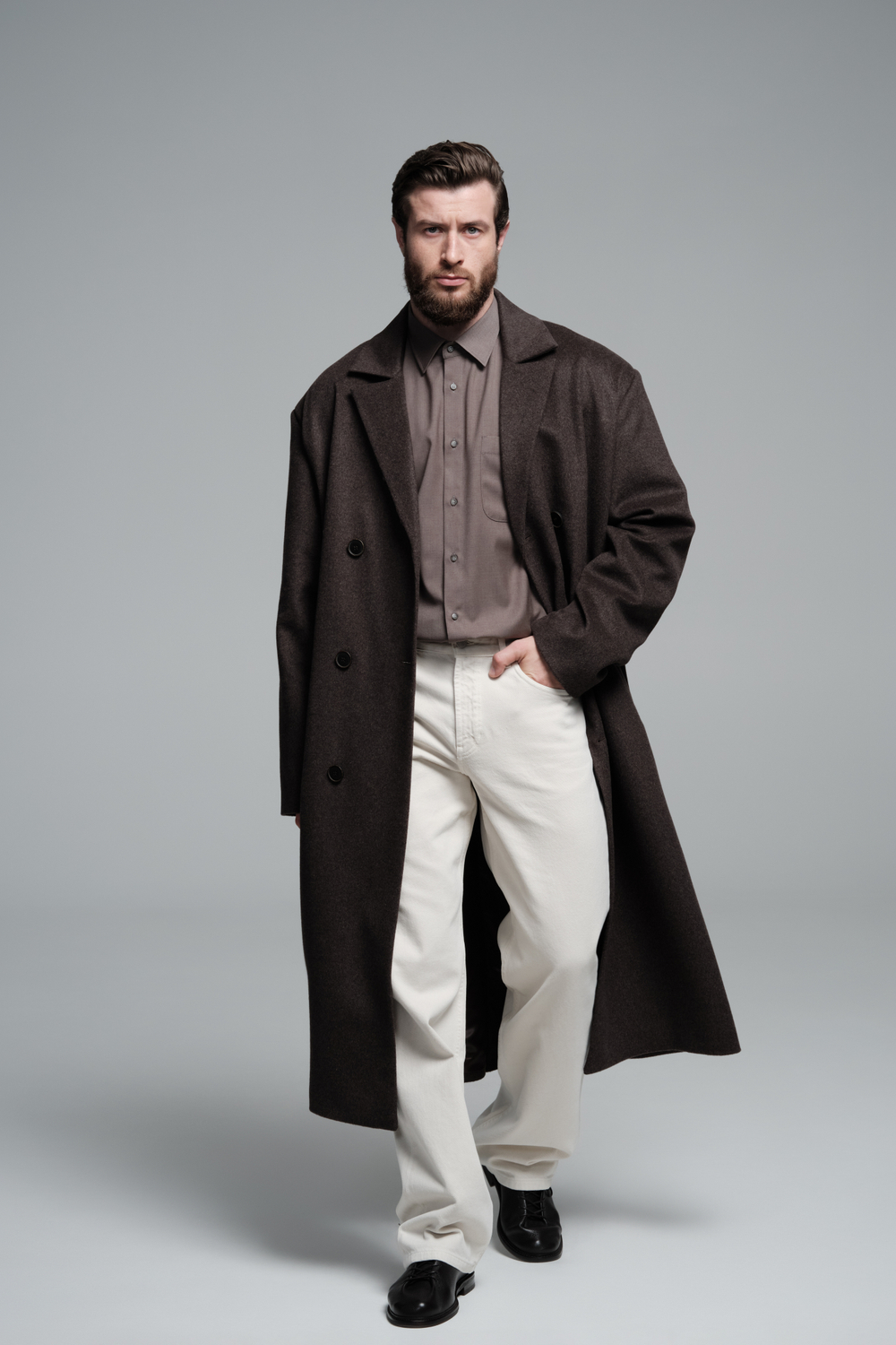 Пальто двубортное | brown