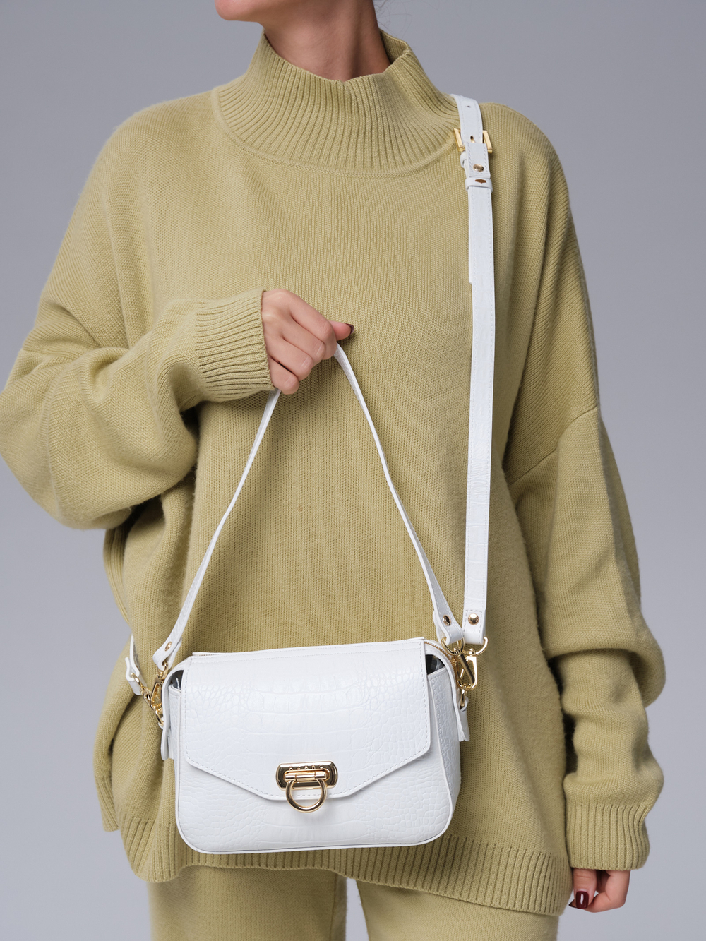 Сумка кросс-боди Azaro 3684 белый/крок