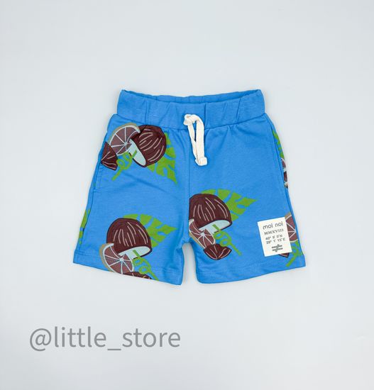 Шорты из футера (тонкого) Moi Noi, Кокосы на Ярко-синем