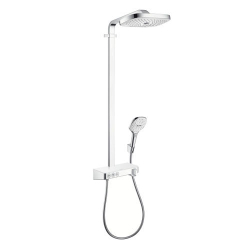 Душевая система Hansgrohe Raindance Select Push 300 3jet Showerpipe белый/хром 27127400