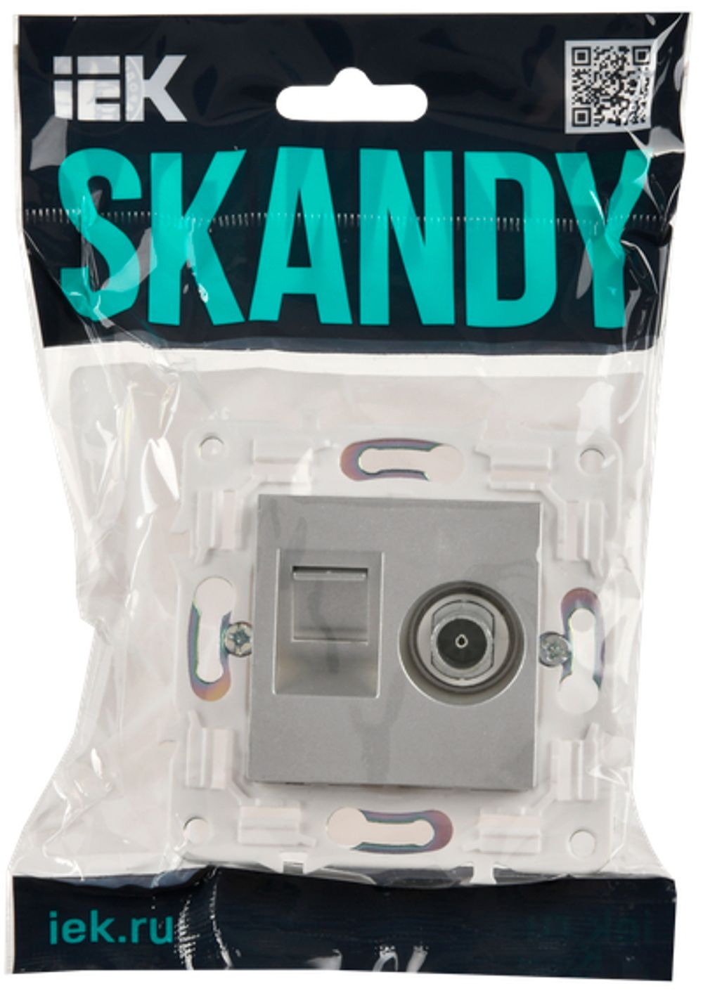 SKANDY Розетка компьютерная двойная RJ45 кат.6 SK-K04S серебряный IEK