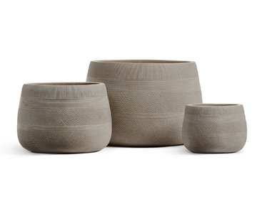 Кашпо TREEZ ERGO - серия Graphics - Низкая чаша - Капучино