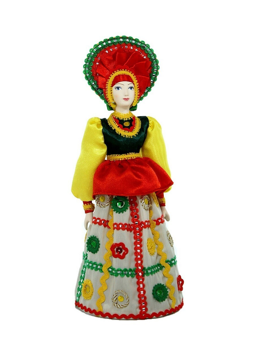 Фарфоровая кукла Боярыня по мотивам дымковской игрушки. Сувенир ручной работы