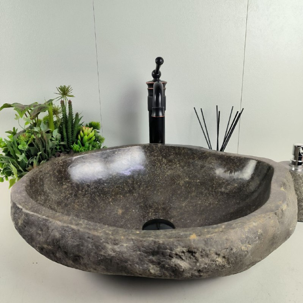 Раковина из речного камня RS62081 (53*45*15)