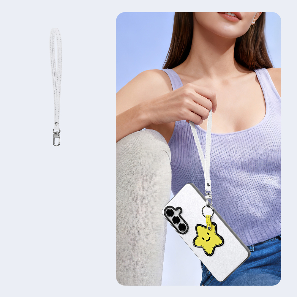 Чехол белого цвета (Snow White) для Samsung Galaxy S26+ Плюс, серия Luvy Series Case (со съемным ремешком) от Dux Ducis