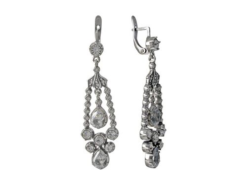 "Новгородские" серьги в серебряном покрытии из коллекции "Возрождение" от  Jenavi  с английским замком