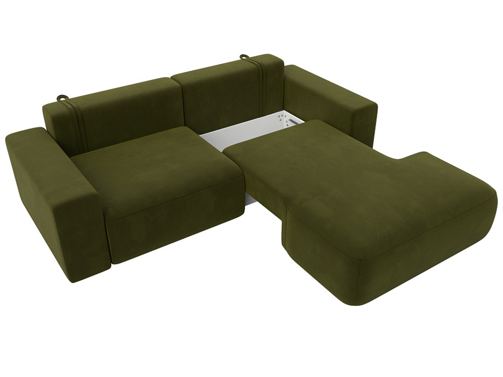 Диван угловой Лига-036 НПБ Классик правый угол МИКРОВЕЛЬВЕТ Зеленый