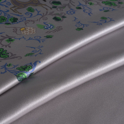 Наволочка 50x70 Mollen Цветок папоротника светло-серая шелковая