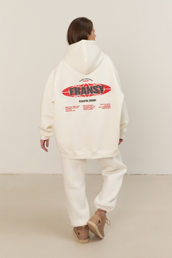 Худи 03 FRANSY PLANET, с начесом, молочное