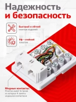 Розетка телефонная на 2 порта, RJ-11 (6p4c), внешняя накладная