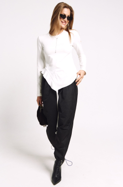 Лонгслив с декором 1236 молоко