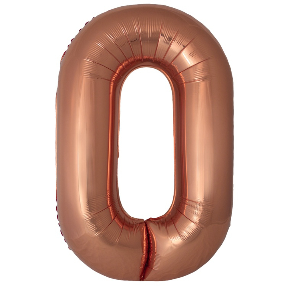 Шар фольгированный Цифра 0 101 см (Бронзовый)