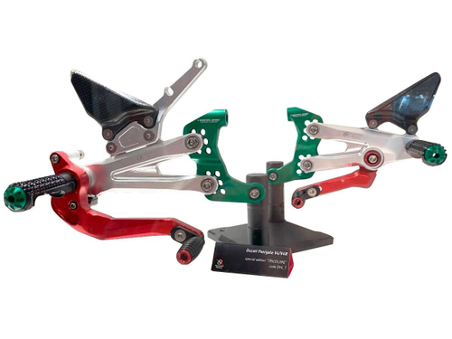 DV4 BONAMICI RACING TRICOLOR ADJUSTABLE REAR SETS (P V4)
