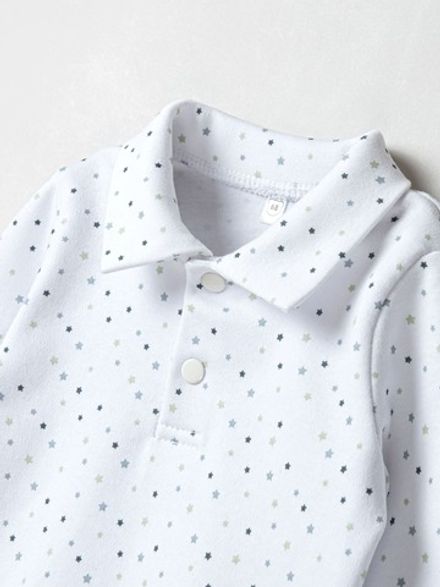 Рубашка с воротником поло "Звездочки" 0+