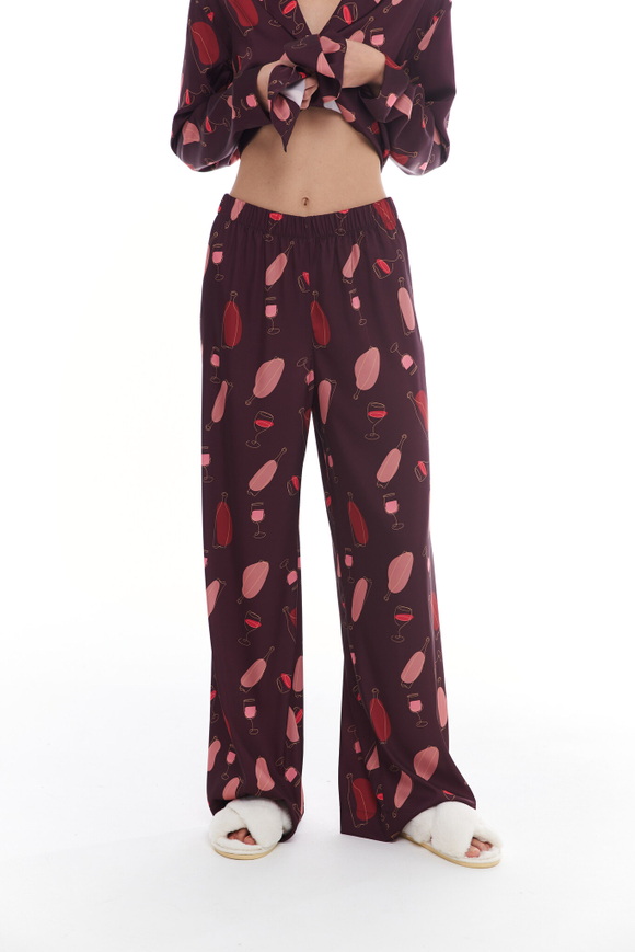 Шелковые брюки с бокалами