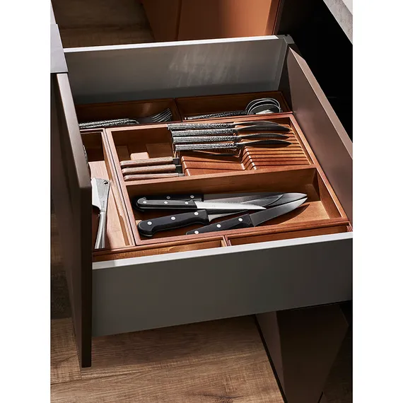 Органайзер для столовых приборов с держателем для ножей bambox, 30х38 см